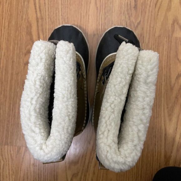 SOREL Caribou yoot pac Winter waterproof sherpa line lace up brown boots youth 1 - Picture 7 of 11